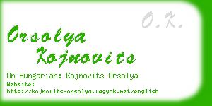 orsolya kojnovits business card